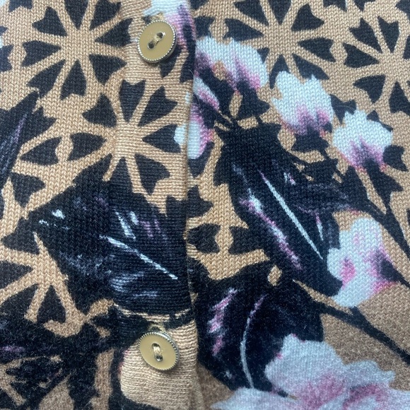 Isaac Mizrahi Live long Tan & Black Cardigan size S - Picture 3 of 7